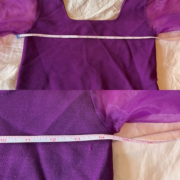 House of Harlow 1960 x Revolve Purple Puff Sleeve Top S - Picture 8 of 12